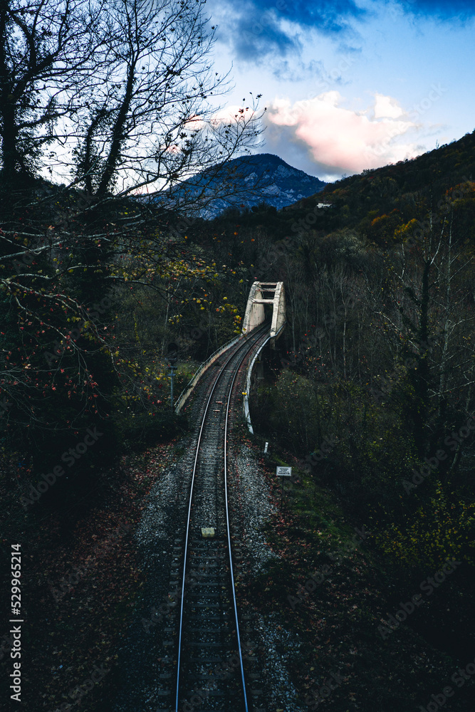 Fototapeta premium railway in the mountains