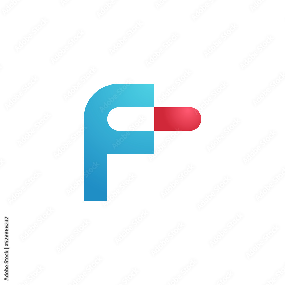 Capsule, pill and drug with letter f logo Capsule, pill and drug with letter f logo