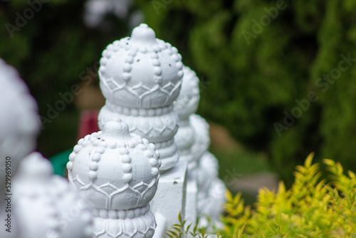 Buddhist temple white decorative stairs photo
