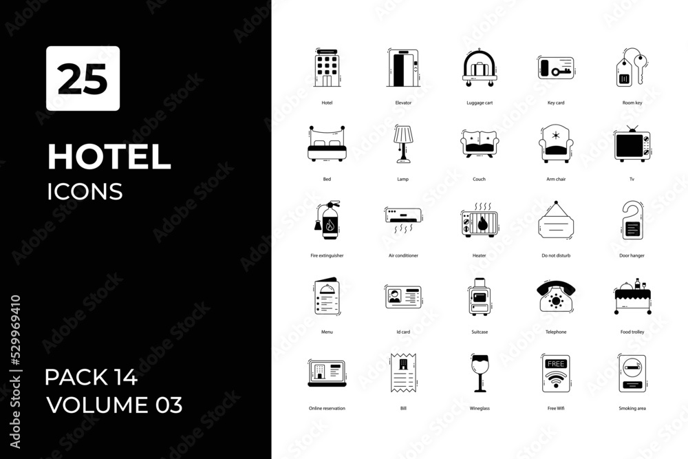 Hotel icons collection. Set vector line with elements for mobile concepts and web apps. Collection modern icons. Hotel icons collection. Set vector line with elements for mobile concepts and web apps. Collection modern icons.