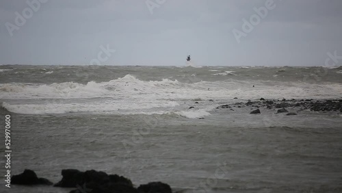 Big wave brought by typhoon