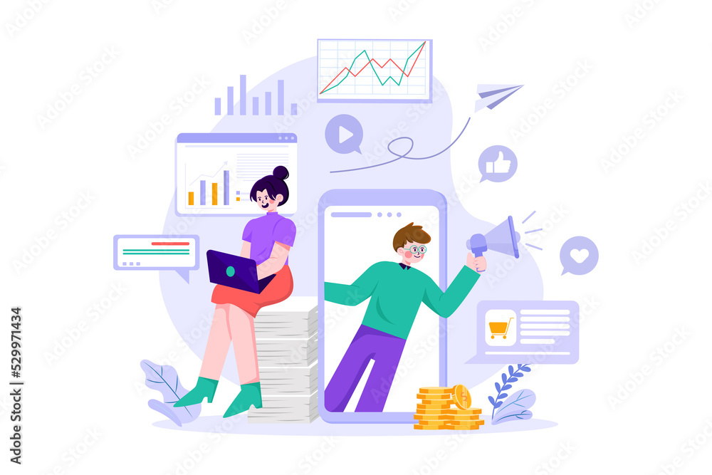 Fototapeta premium Business Marketing Management