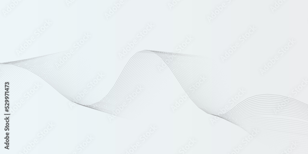 White wave background with flowing particle, white abstract background used for business, corporate, institution, poster, template, party, festive, seminar, vector, illustration