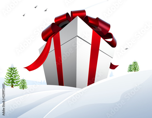A big gift huge present box Christmas giveaway prize concept