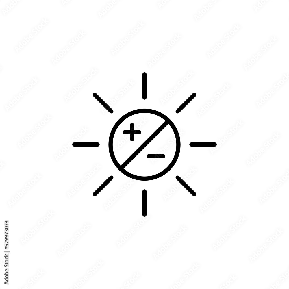 Brightness Icon, Intensity Setting Vector Art Illustration on white background Brightness Icon, Intensity Setting Vector Art Illustration on white background