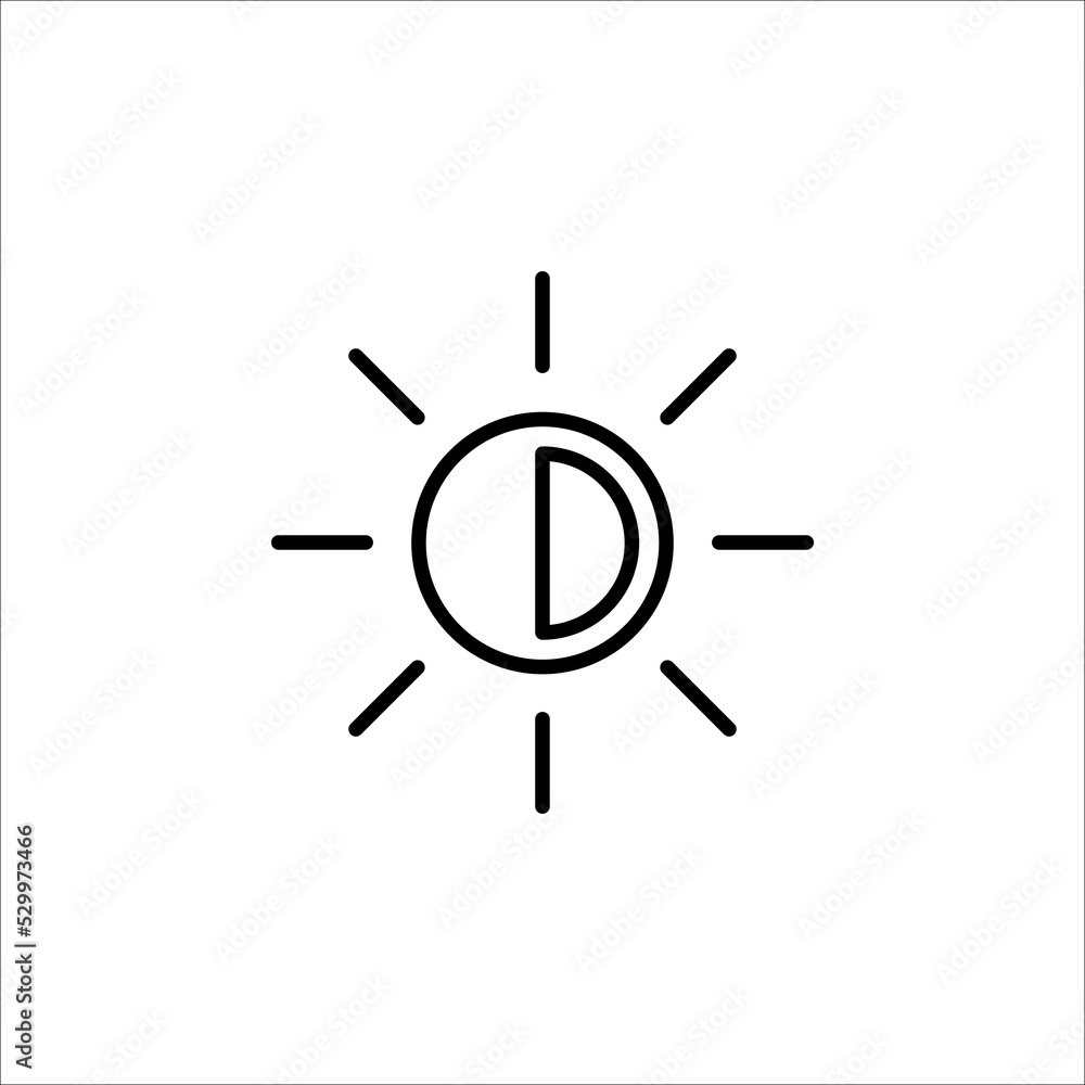 Brightness Icon, Intensity Setting Vector Art Illustration on white background Brightness Icon, Intensity Setting Vector Art Illustration on white background