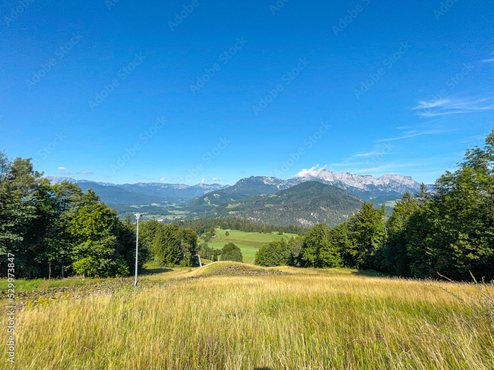 Panoramic view of the Berchtesgaden Alps with the Berchtesgaden
