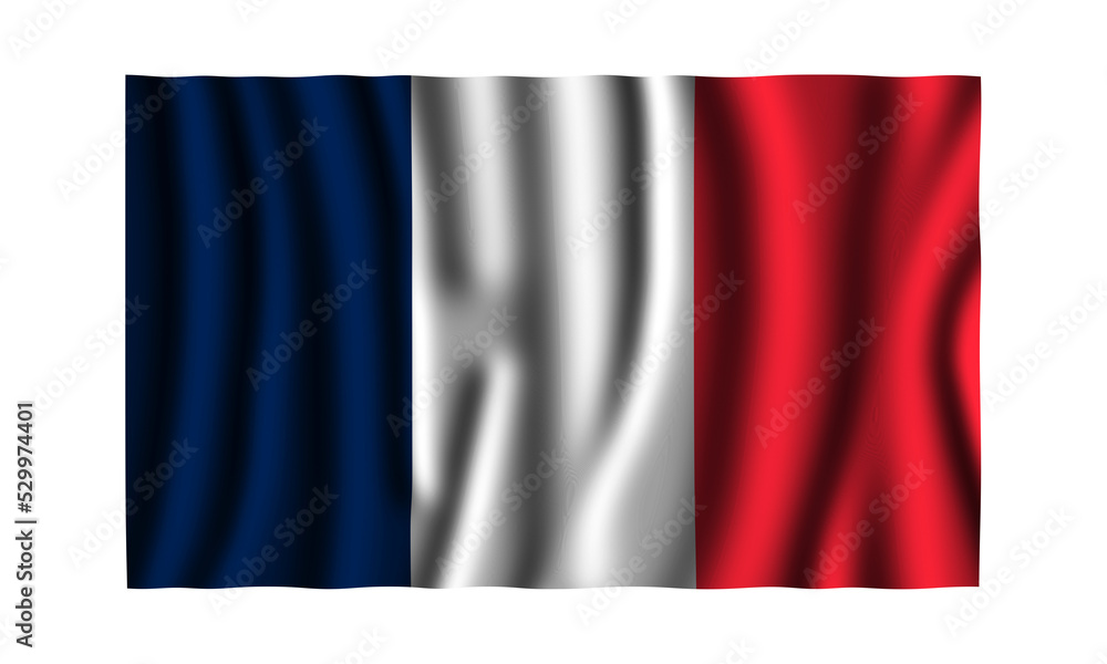 France flag in beautiful waving 3d illustration