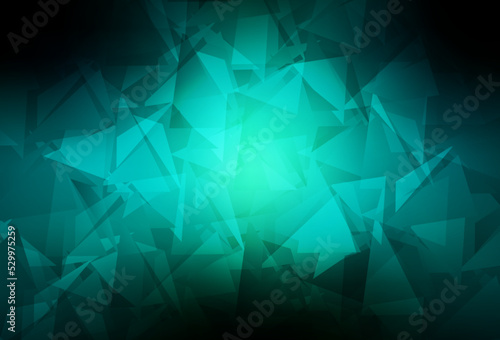 Dark Blue, Green vector gradient triangles texture.