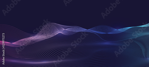 Abstract blue background with flowing lines. Dynamic waves. vector illustration. 