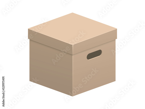 Isolated brown recycled delivery carton shipping box. © Andy