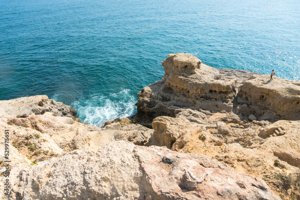 Algarve coast in Portugal during a sunny day