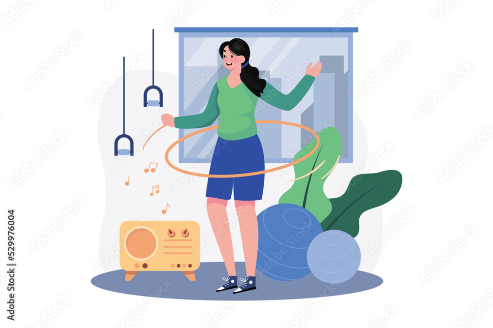 Fitness Exercise Sports Hoop Illustration concept on white background Fitness Exercise Sports Hoop Illustration concept on white background