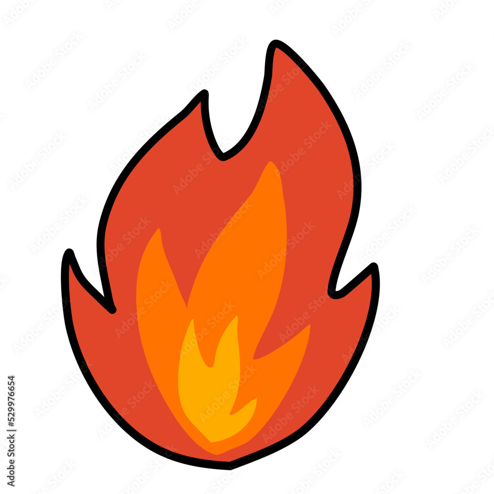 blazing fire Hand drawn icon blazing fire Hand drawn icon
