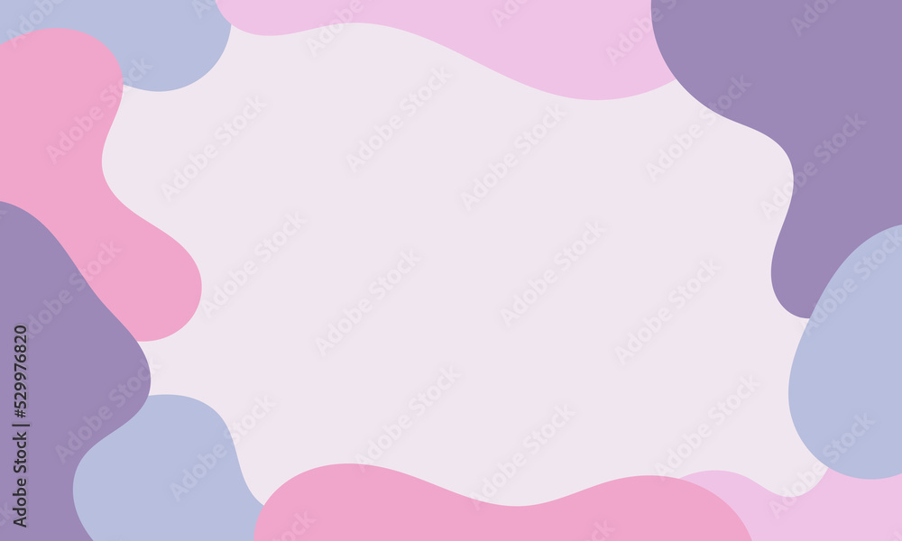 Aesthetic abstract background with soft pastel color. Organic shapes in art background. Blob liquid background with soft pastel color. White abstract background with liquid soft pastel color.