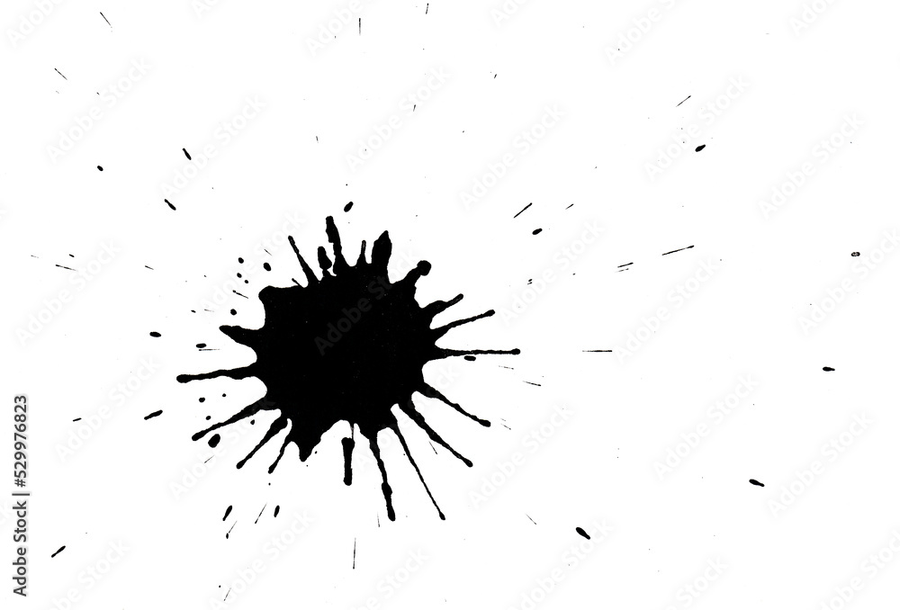 Abstract ink blot. Isolated on white. Hand drawn china ink on paper textures. Inkdrawn collection. Raster Abstract ink blot. Isolated on white. Hand drawn china ink on paper textures. Inkdrawn collection. Raster