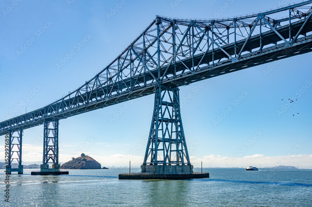 The Richmond Bridge in California spans The San Francisco Bay