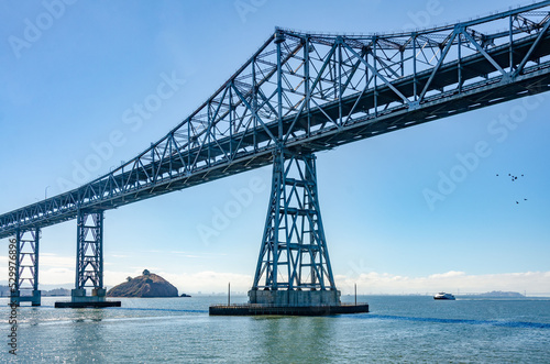 The Richmond Bridge in California spans The San Francisco Bay