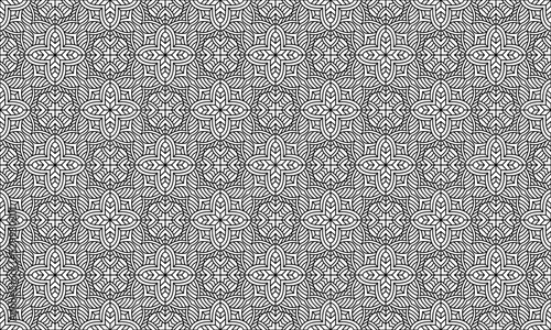 ethnic geometric line abstract background, mandala pattern seamless