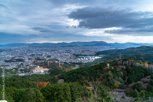 view of residential area  on the outskirts of Fukuoka City, JAPAN. © w108av22