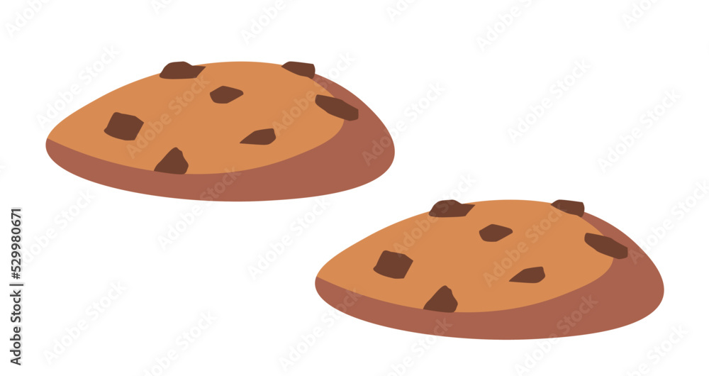 Fototapeta premium Cookies with chocolate chips or raisins vector