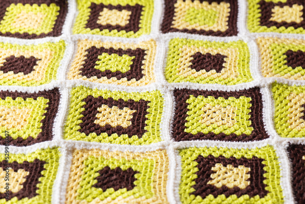 Granny squares pattern. Knitting in the style of patchwork.