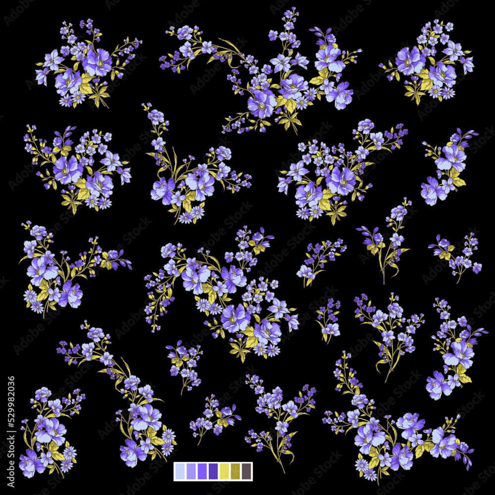 Beautiful flower illustration material collection, Beautiful flower illustration material collection,
