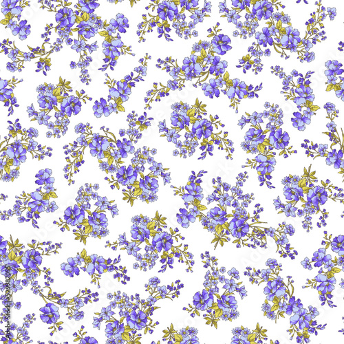 Seamless and beautiful flower illustration pattern,