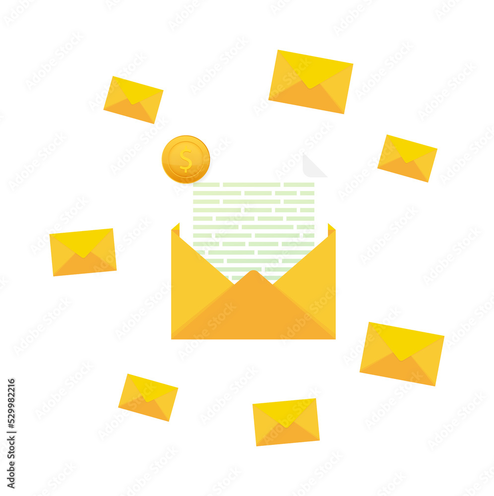 Email marketing, newsletter marketing, email subscription. Vector stock illustration. Email marketing, newsletter marketing, email subscription. Vector stock illustration.