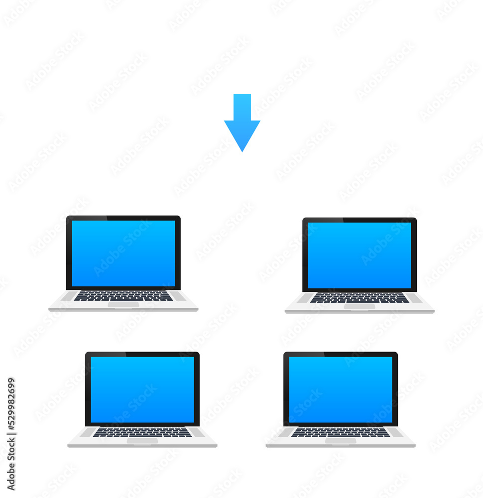 Cloud computing concept. Various devices like Smartphone, Laptop are connected to Cloud. Vector stock illustration Cloud computing concept. Various devices like Smartphone, Laptop are connected to Cloud. Vector stock illustration