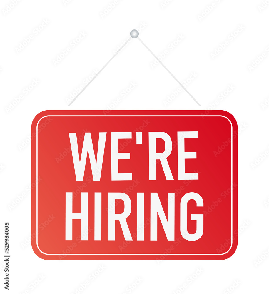 We're Hiring web banner. Megaphone With We are Hiring Speech on green background. Vector stock illustration. We're Hiring web banner. Megaphone With We are Hiring Speech on green background. Vector stock illustration.