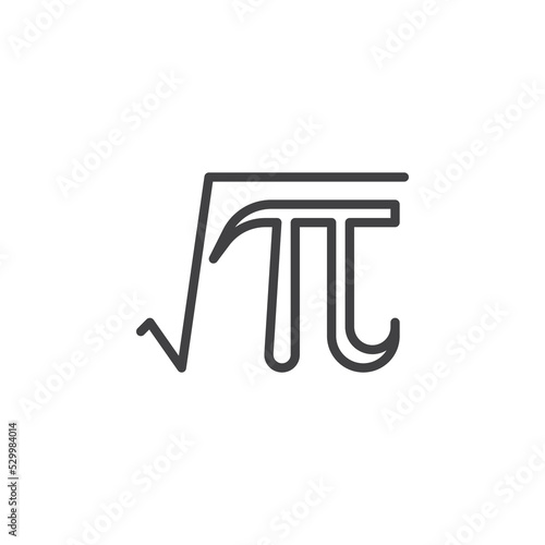 Pi symbol line icon