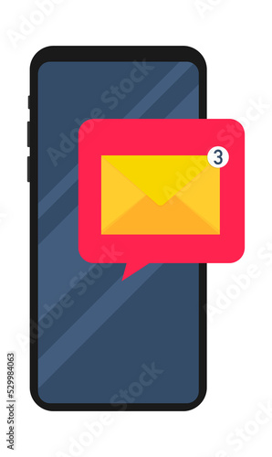 Free Download Smart phone with browser and envelope vector illustration, symbol of email receiving, service, notification. Vector stock illustration. - GFXLoad
