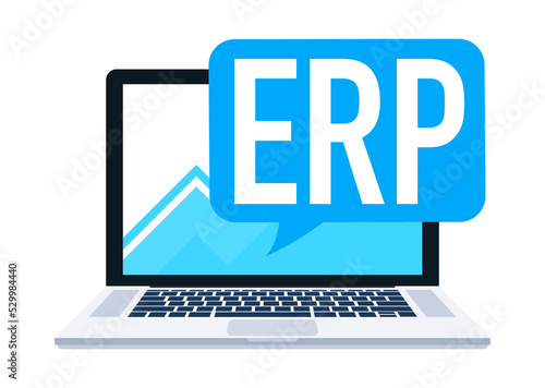 ERP software, enterprise resource planning vector stock illustration