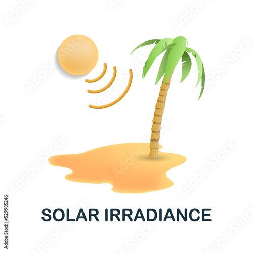 Solar Irradiance icon. 3d illustration from climate change collection. Creative Solar Irradiance 3d icon for web design, templates, infographics and more