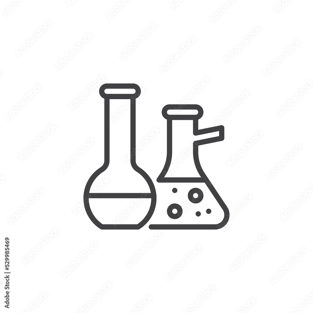 Laboratory glassware line icon Laboratory glassware line icon