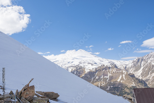 Mount Elbrus from the lift to Mount Cheget, Caucasus Range