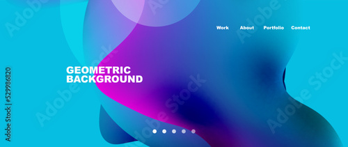 Flowing gradient colors and round elements and circles. Vector illustration for wallpaper, banner, background, leaflet, catalog, cover, flyer