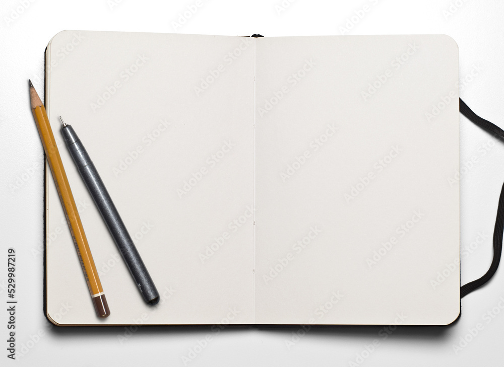 Study concept with white notebook Study concept with white notebook