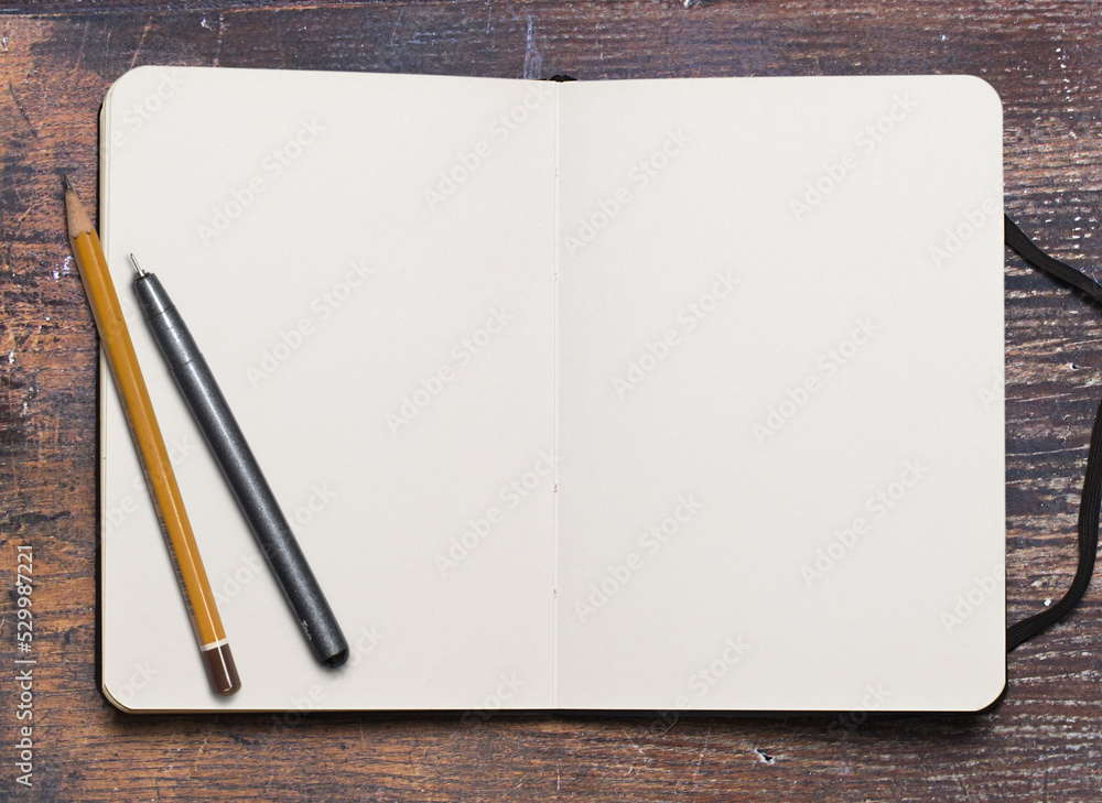 Study concept with white notebook Study concept with white notebook