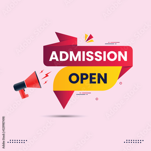 admission open banner with  megaphone speaker