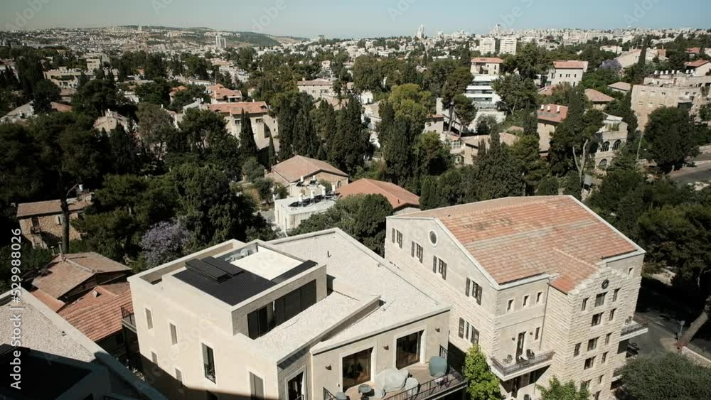 A bird's eye view of the German colony on a beautiful sunny day. an NTSC video clip, Jerusalem, Israel. A bird's eye view of the German colony on a beautiful sunny day. an NTSC video clip, Jerusalem, Israel.