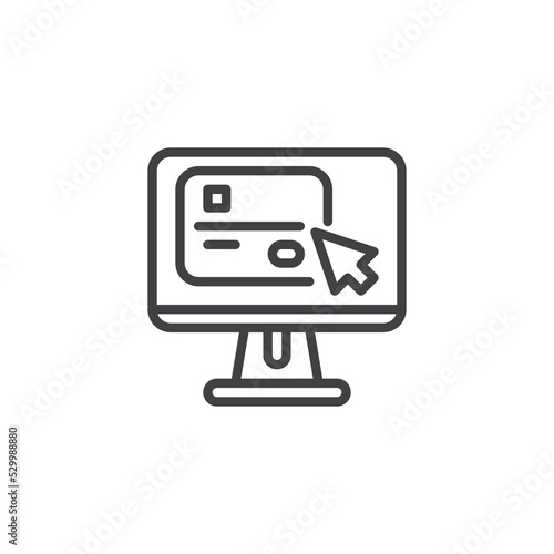 Online payment line icon