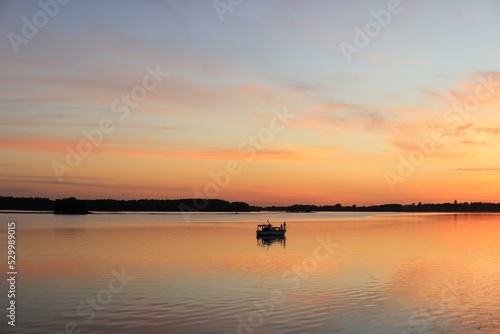 sunset over the river