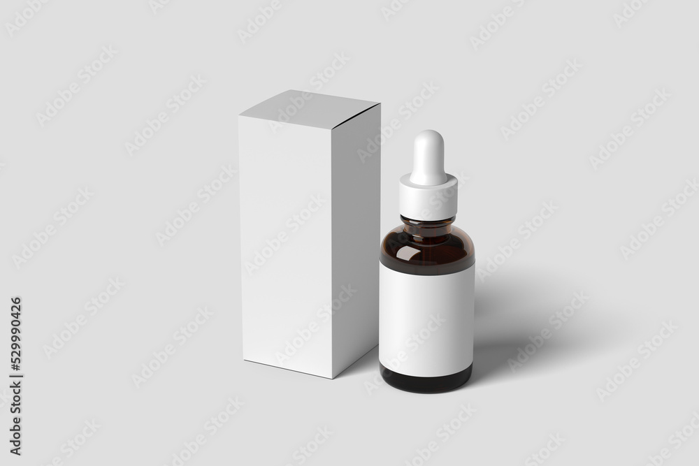 Blank box and dropper bottle mockups Blank box and dropper bottle mockups