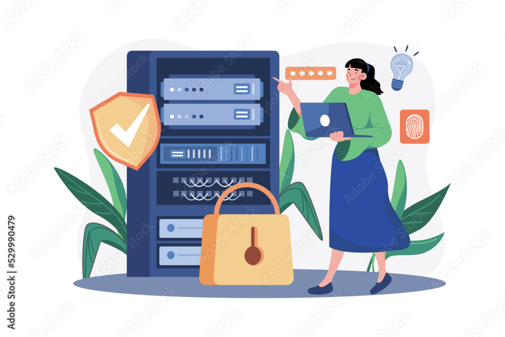Server Maintenance Illustration concept on white background
