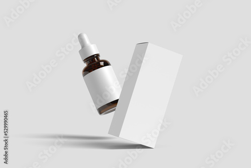 Behang Floating box and dropper bottle mockups