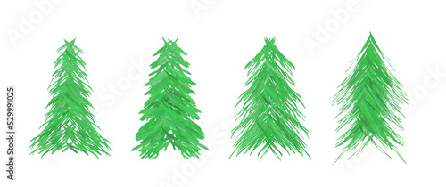 Set of isolated green pine vector illustration, isolated vector graphic resources, perfect for design asset, game asset, decoration, other graphical resources