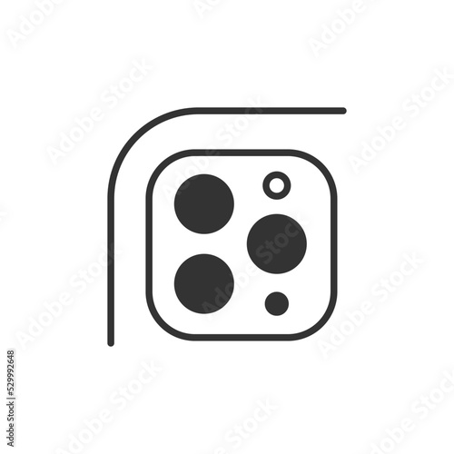Iphone pro max camera lens icon. Gadget symbol modern, simple, vector, icon for website design, mobile app, ui. Vector Illustration