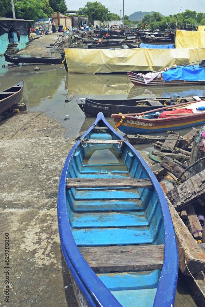wooden fishing boats in the sea wooden fishing boats in the sea